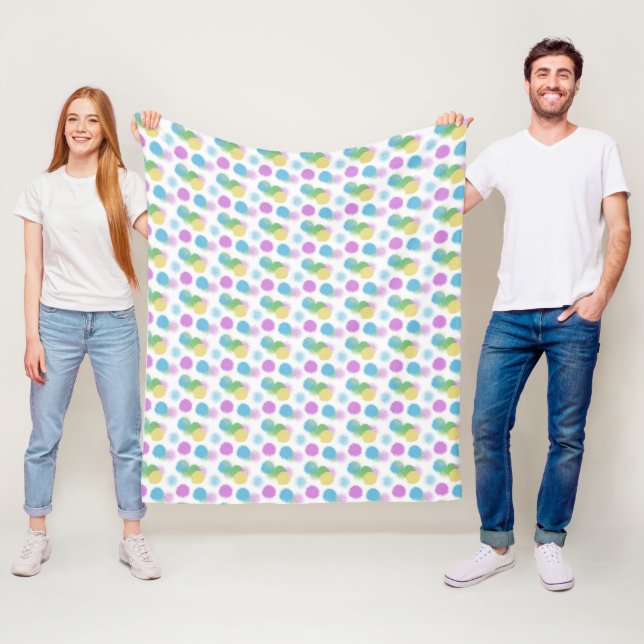 Energetic Candy Colour Abstract Fleece Blanket (In Situ)