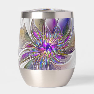 Energetic, Colorful Abstract Fractal Art Flower