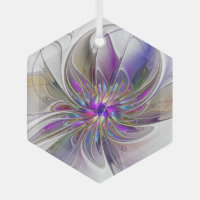 Energetic, Colorful Abstract Fractal Art Flower