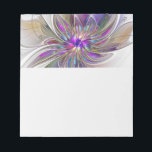 Energetic, Colorful Abstract Fractal Art Flower Notepad<br><div class="desc">A multicolored powerful fantasy flower, 
unique floral fractal art.
Design for your notepad and more.</div>