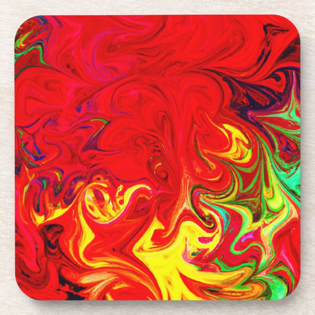 Energetic Colour Burst Pattern Coaster (Front)