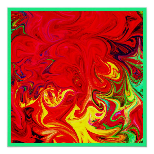 Energetic Colour Burst Pattern Poster (Front)