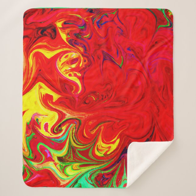 Energetic Colour Burst Pattern Sherpa Blanket (Front)