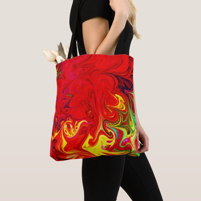 Energetic Colour Burst Pattern Tote Bag (Close Up)