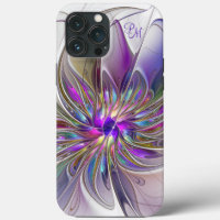 Energetic Colourful Abstract Art Flower Initials