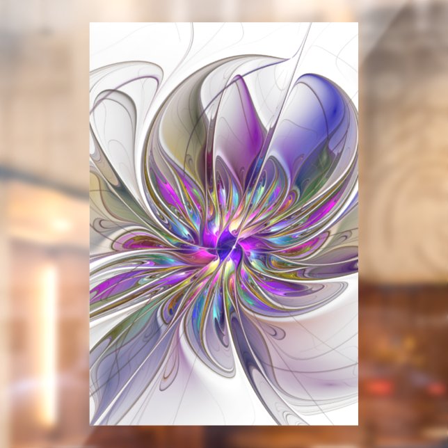 Energetic, Colourful Abstract Fractal Art Flower (Sheet 2)
