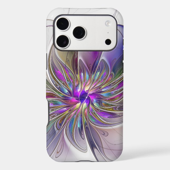 Energetic, Colourful Abstract Fractal Art Flower (Back)