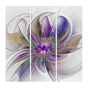 Energetic, Colourful Abstract Fractal Art Flower