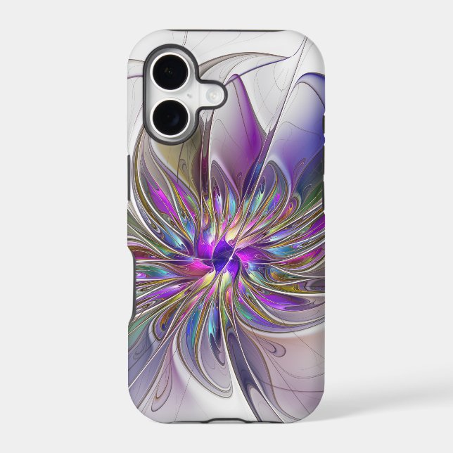 Energetic, Colourful Abstract Fractal Art Flower (Back)