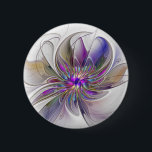 Energetic, Colourful Abstract Fractal Art Flower 6 Cm Round Badge<br><div class="desc">A multicolored powerful fantasy flower, 
unique floral fractal art.
Design for your decorative unusual round button and more.</div>