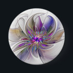 Energetic, Colourful Abstract Fractal Art Flower 7.5 Cm Round Badge<br><div class="desc">A multicolored powerful fantasy flower, 
unique floral fractal art.
Design for your round button and more.</div>