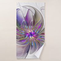 Energetic, Colourful Abstract Fractal Art Flower