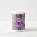 Energetic, Colourful Abstract Fractal Art Flower Bone China Mug<br><div class="desc">A multicolored powerful fantasy flower, 
unique floral fractal art.
Design for your porcelain mug and more.</div>