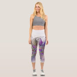 Energetic, Colourful Abstract Fractal Art Flower Capri Leggings<br><div class="desc">A multicolored powerful fantasy flower, 
unique floral fractal art.
Design for your capri leggings and more.</div>