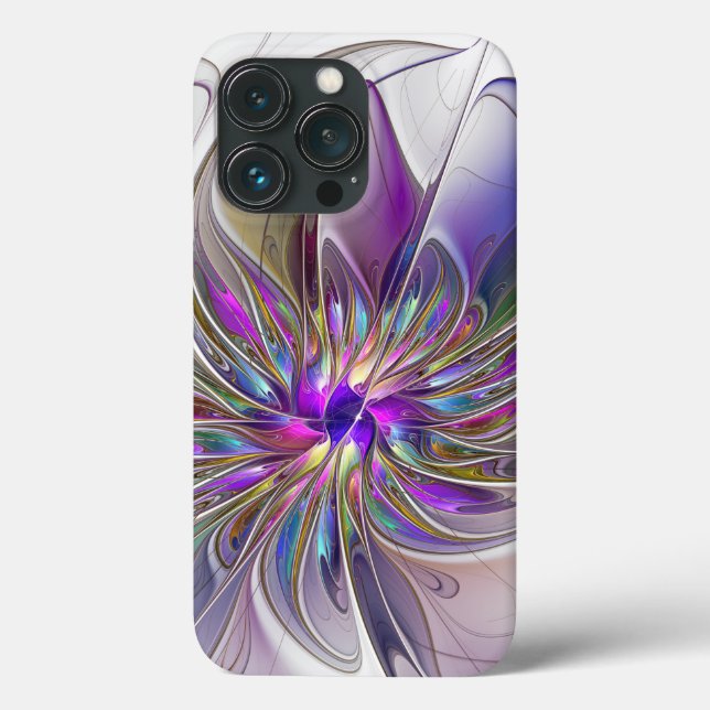 Energetic, Colourful Abstract Fractal Art Flower Case-Mate iPhone Case (Back)