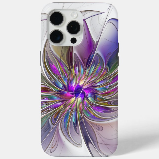 Energetic, Colourful Abstract Fractal Art Flower Case-Mate iPhone Case (Back)