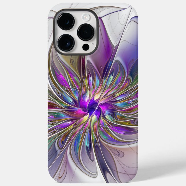 Energetic, Colourful Abstract Fractal Art Flower Case-Mate iPhone Case (Back)