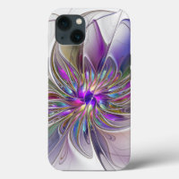 Energetic, Colourful Abstract Fractal Art Flower