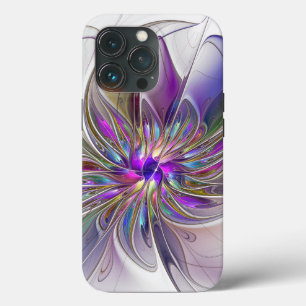 Energetic, Colourful Abstract Fractal Art Flower iPhone 13 Pro Case