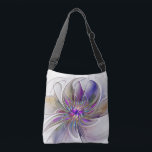 Energetic, Colourful Abstract Fractal Art Flower Crossbody Bag<br><div class="desc">A multicolored powerful fantasy flower, 
unique floral Fractal Art.
Design for your crossbody bag and more.</div>