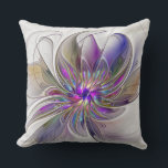 Energetic, Colourful Abstract Fractal Art Flower Cushion<br><div class="desc">A multicolored powerful fantasy flower, 
unique floral Fractal Art.
Design for your throw pillow and more.</div>