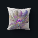 Energetic, Colourful Abstract Fractal Art Flower Cushion<br><div class="desc">A multicolored powerful fantasy flower, 
unique floral Fractal Art.
Design for your outdoor pillow and more.</div>