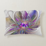 Energetic, Colourful Abstract Fractal Art Flower Decorative Cushion<br><div class="desc">A multicolored powerful fantasy flower, 
unique floral Fractal Art.
Design for your accent pillow and more.</div>