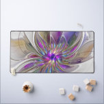 Energetic, Colourful Abstract Fractal Art Flower Desk Mat<br><div class="desc">A multicolored powerful fantasy flower, 
unique floral fractal Art.
Design for your desk mat and more.</div>