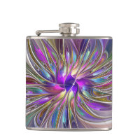 Energetic, Colourful Abstract Fractal Art Flower