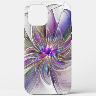 Energetic, Colourful Abstract Fractal Art Flower iPhone 12 Pro Max Case