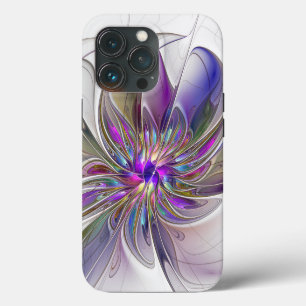 Energetic, Colourful Abstract Fractal Art Flower iPhone 13 Pro Case