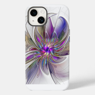 Energetic, Colourful Abstract Fractal Art Flower iPhone 14 Case