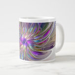 Energetic, Colourful Abstract Fractal Art Flower Large Coffee Mug<br><div class="desc">A multicolored powerful fantasy flower, 
unique floral Fractal Art.
Design for your giant coffee mug and more.</div>