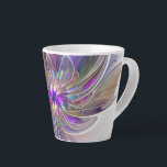 Energetic, Colourful Abstract Fractal Art Flower Latte Mug<br><div class="desc">A multicolored powerful fantasy flower, 
unique floral Fractal Art.
Design for your latte mug and more.</div>