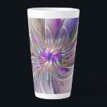 Energetic, Colourful Abstract Fractal Art Flower Latte Mug<br><div class="desc">A multicolored powerful fantasy flower, 
unique floral Fractal Art.
Design for your latte mug and more.</div>