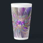 Energetic, Colourful Abstract Fractal Art Flower Latte Mug<br><div class="desc">A multicolored powerful fantasy flower, 
unique floral Fractal Art.
Design for your latte mug and more.</div>