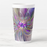 Energetic, Colourful Abstract Fractal Art Flower