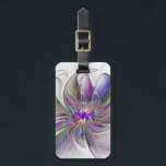 Energetic, Colourful Abstract Fractal Art Flower Luggage Tag<br><div class="desc">A multicolored powerful fantasy flower, 
unique floral fractal art.
Design for your unusual decorative luggage tag and more.</div>
