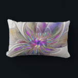 Energetic, Colourful Abstract Fractal Art Flower Lumbar Cushion<br><div class="desc">A multicolored powerful fantasy flower, 
unique floral Fractal Art.
Design for your outdoor lumbar pillow and more.</div>