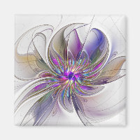 Energetic, Colourful Abstract Fractal Art Flower