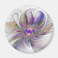 Energetic, Colourful Abstract Fractal Art Flower