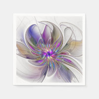 Energetic, Colourful Abstract Fractal Art Flower