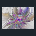 Energetic, Colourful Abstract Fractal Art Flower Tea Towel<br><div class="desc">A multicolored powerful fantasy flower, 
unique floral fractal art.
Design for your kitchen towel and more.</div>