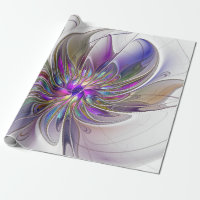 Energetic, Colourful Abstract Fractal Art Flower