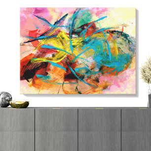 Energetic Colourful Abstract Painting Canvas Print