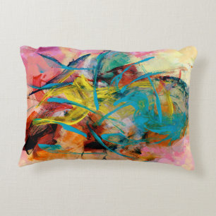 Energetic Colourful Abstract Painting Decorative Cushion
