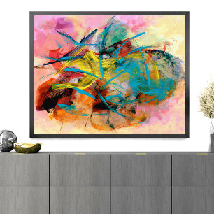 Energetic Colourful Abstract Painting Poster