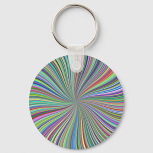 Energetic Colourful Ribbon Sunburst Key Ring