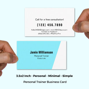 Energetic Electric Blue Personal Trainer Business Card