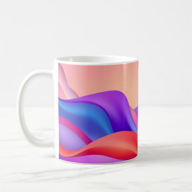 Energetic Gradient Waves Mug-Colorful Abstract Mug (Left)